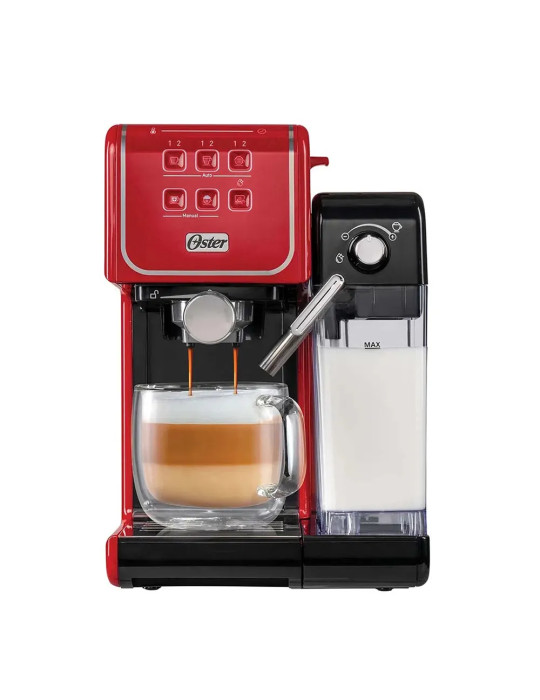 Cafetera Oster PrimaLatte Automatica BVSTEM6801R Rojo