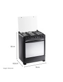 Cocina de pie 5 Quemadores Borgoña Zafiro Indurama