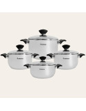 Juego de ollas de acero de 8 pzas Finezza